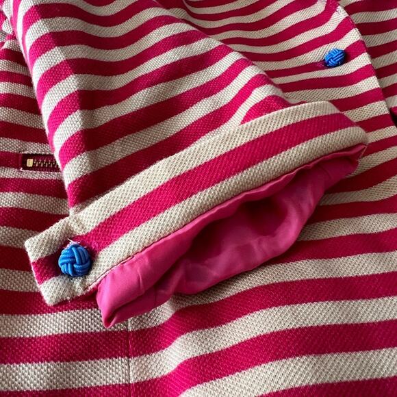 Zara Basic Single Button Striped Blazer Pink & Tan Size: Small - Picture 6 of 6